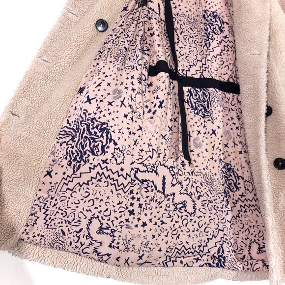 ZADIG and VOLTAIRE Mint Teddy Coat Judo Faux Sherpa Tan Brown 90s Minimal Small - Picture 11 of 11